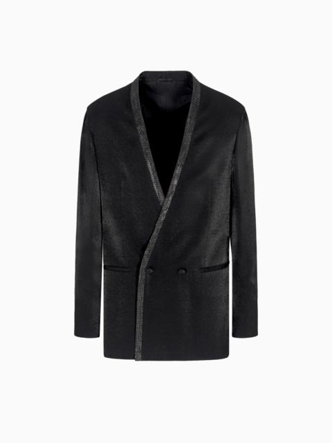 GIORGIO ARMANI UPTON LINE TUXEDO JACKET IN A VISCOSE BLEND WITH RHINESTONES
