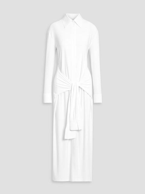 NORMA KAMALI Tie-detailed stretch-jersey maxi shirt dress