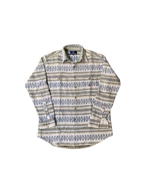 Other Designers Vintage Playboy Flannel Etnic Open Collar Shirt