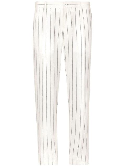 Dolce & Gabbana pinstriped linen trousers