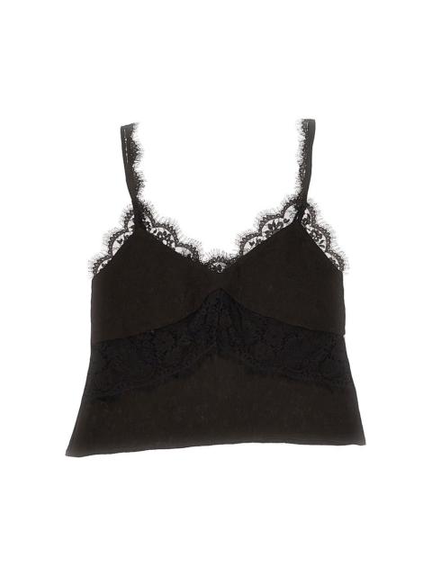 PINKO Pinko Jacquard and Lace Lingerie Top Brown Women