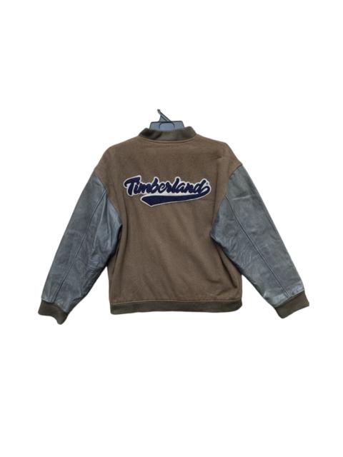 Rare.. Timberland Weathergear Leather Sleeve Varsity Jacket