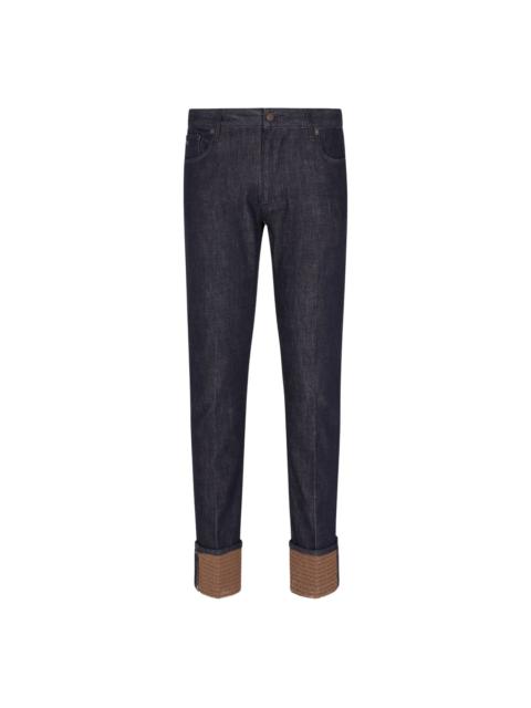 EMPORIO ARMANI five-pocket cuffed jeans