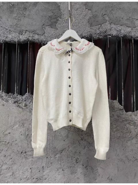 Miu Miu Miu Miu Embroidered Collar Cardigan
