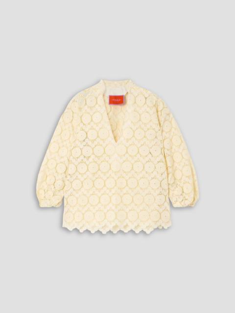 Other Designers Jackie cotton-blend macramé shirt