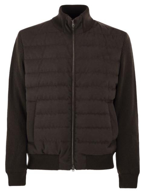 Herno Herno Men Quilted Knit And Fabric Jacket With High Collar