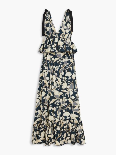 Agua by Agua Bendita Infinito ruffled floral-print cotton maxi dress