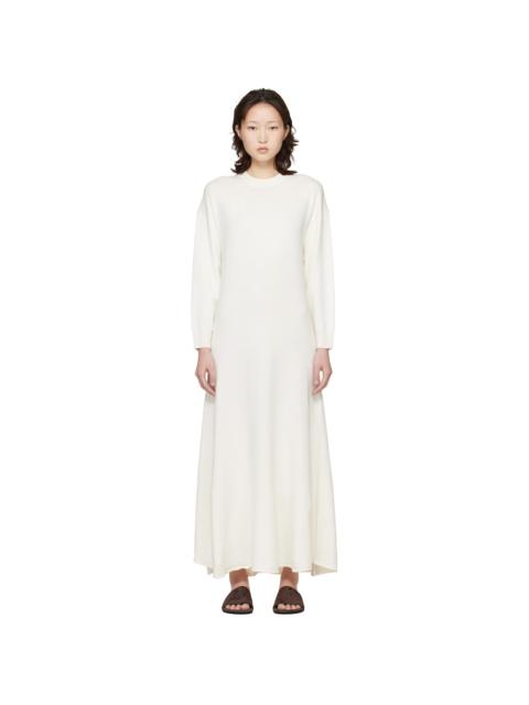 Loulou de Saison White Silk Linen Knit Maxi Dress