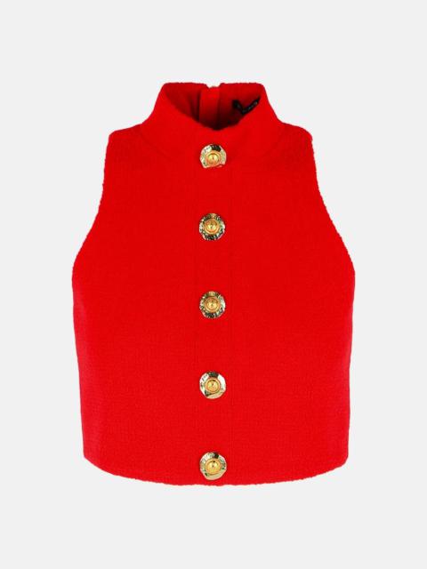 Balmain RED VIRGIN WOOL TOP