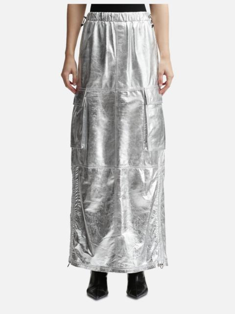 ANDREĀDAMO WET LEATHER MAXI SKIRT