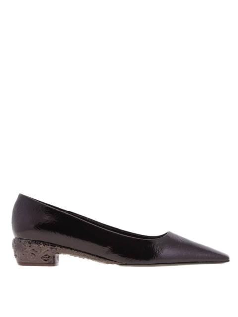 FERRAGAMO Ferragamo Riace Laminated Leather Pumps, Size 7 C
