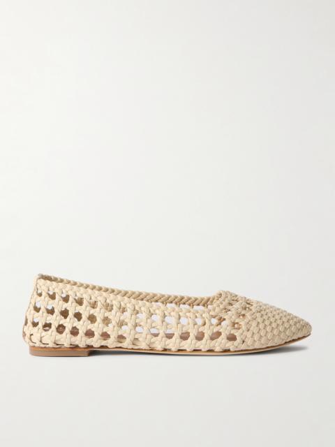 STAUD Nell Woven Leather Ballet Flats