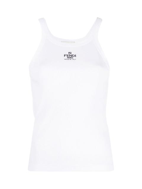 FENDI Logo cotton tank top