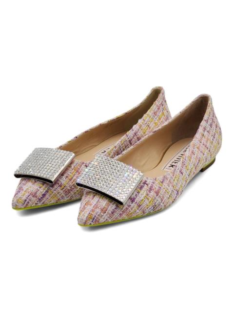 Roger Vivier Gommettine Ball Woven Ballet Flats in Purple White Lime $750