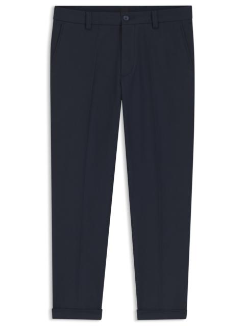 BOSS EASY-IRON MODERN-FIT TROUSERS IN COTTON-BLEND TWILL