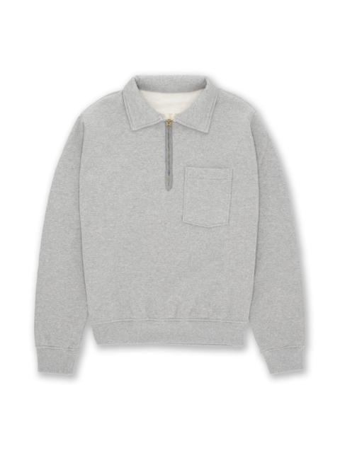 FORTELA Fortela Zip-Up Sweatshirt with Pocket in Melange at Nordstrom