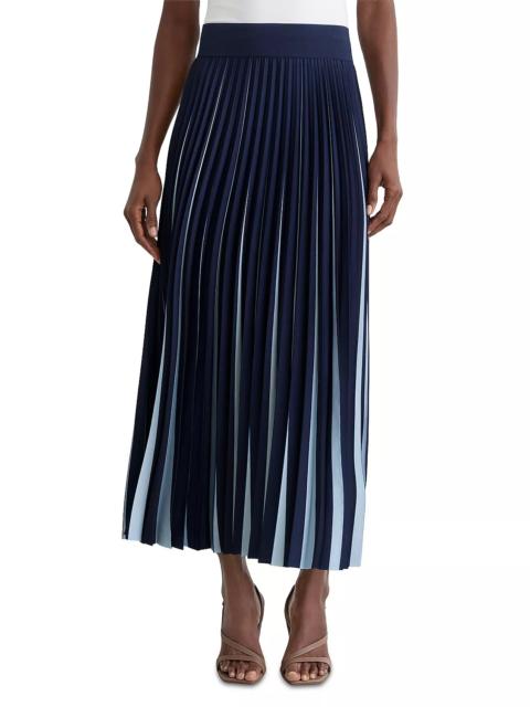 REISS Serena Two Tone Pleated Midi Skirt