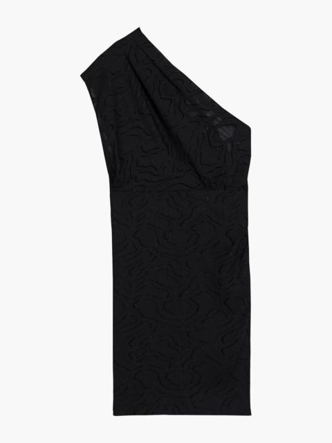 Other Designers Roxanie one-shoulder fil coupé chiffon mini dress