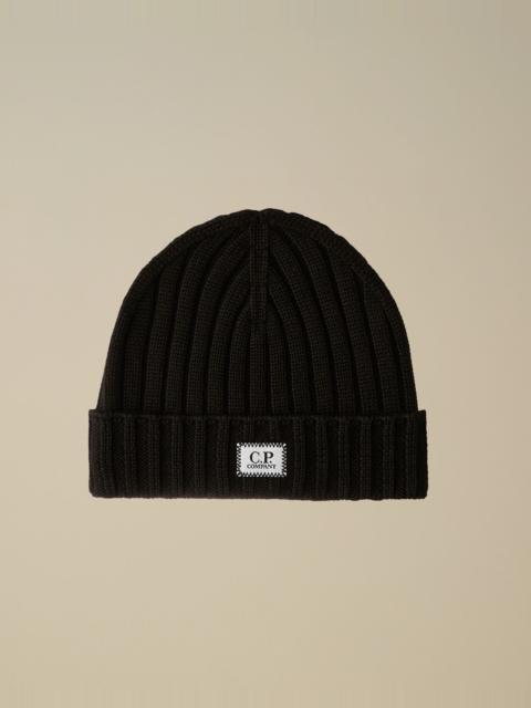 C.P. Company Extrafine Merino Wool Logo Beanie