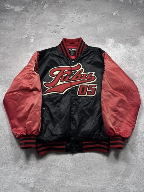 Other Designers Vintage 90s Fubu Distressed Varsity Rap Bomber Jacket Logo