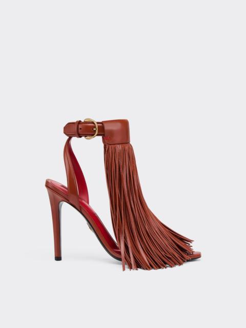 Ferrari Leather sandals with fringing