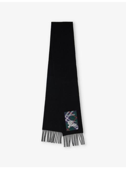 Burberry Brand-patch fringed cashmere scarf