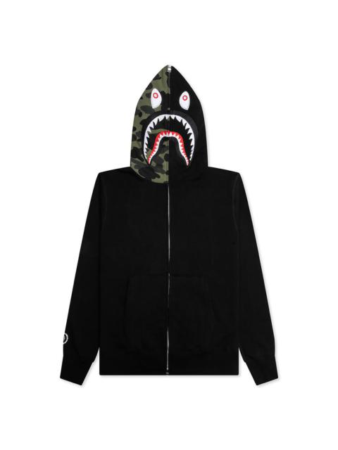 A BATHING APE® 1ST CAMO SWAROVSKI SHARK FULL ZIP HOODIE - BLACK