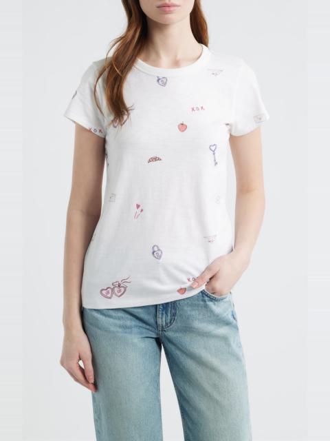 rag & bone rag & bone Valentine Print Pima Cotton T-Shirt in White Multi at Nordstrom