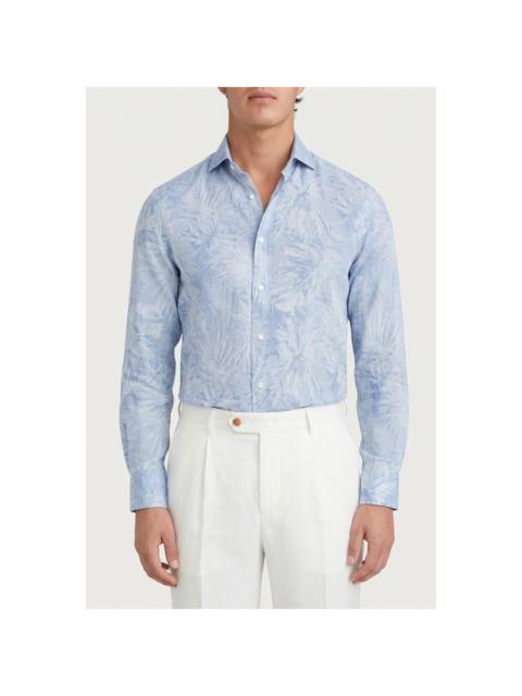 Brunello Cucinelli Brunello Cucinelli Light Blue Linen Cotton Shirt