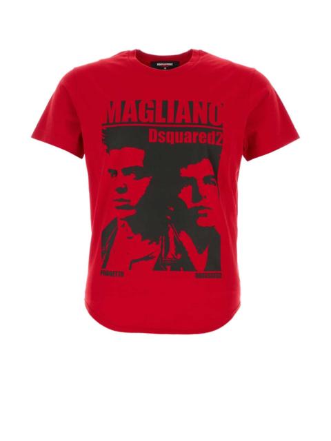 DSQUARED2 Dsquared Men Red Cotton Dsquared X Magliano T-Shirt