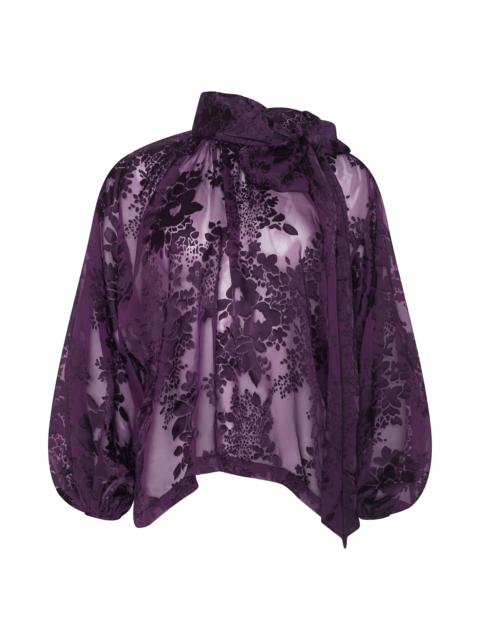 L'AGENCE Rhett Burnout Satin Blouse