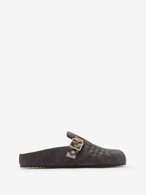 Burberry Check Suede Urchin Clogs