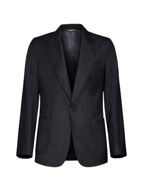 Dolce & Gabbana Dolce & Gabbana Men Black Wool And Silk Miami Single-Breasted Blazer
