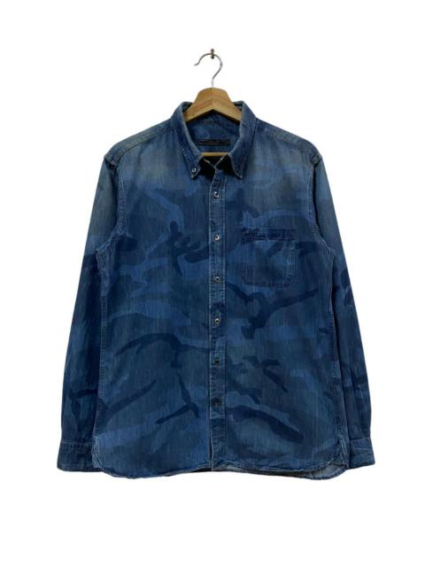 SOPHNET. Ss16 Sophnet Camoflage Denim B.d Shirt