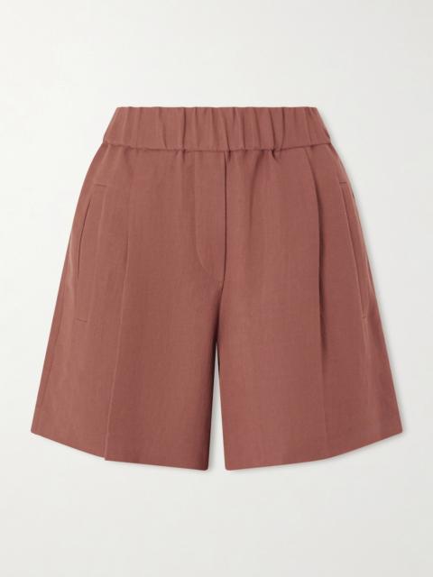 Brunello Cucinelli Pleated Twill Straight-leg Shorts