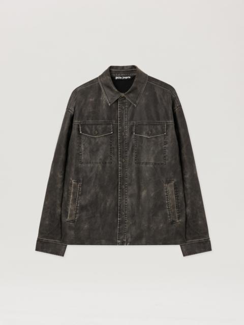 Palm Angels Curved Logo Coated Overshirt