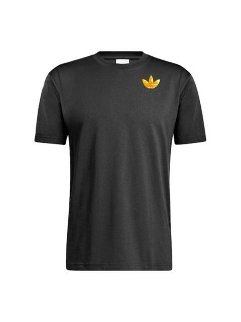 adidas Men's adidas originals Funny Printing Sports Round Neck Short Sleeve Black T-Shirt H48289