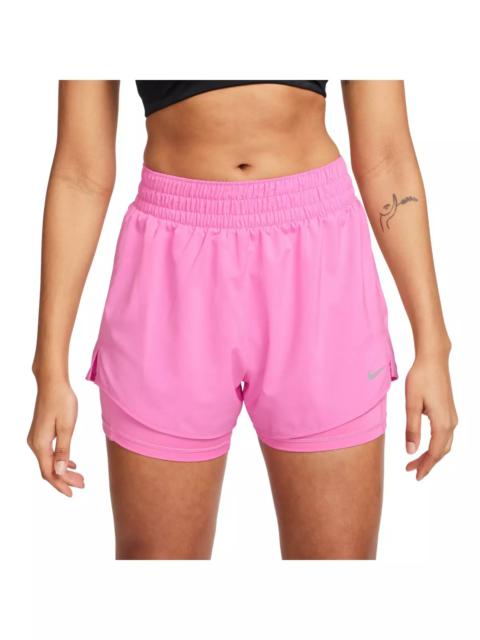 Nike Women's One Dri-FIT High-Waisted 3" 2-in-1 Shorts -Pink