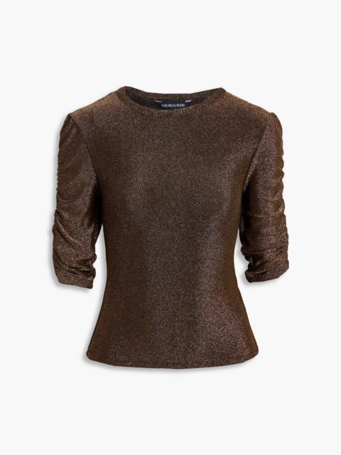 VERONICA BEARD Waldorf metallic stretch-jersey top