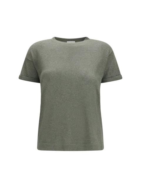 Brunello Cucinelli Brunello Cucinelli Cashmere Glitter T-shirt Origano