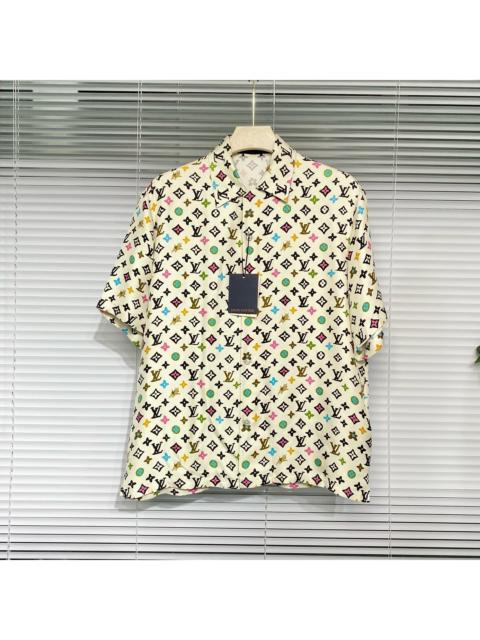 Louis Vuitton Louis Vuitton Short-Sleeve Shirt, New 2025 Tyler Collaboration, Colorful Monogram Print, Mulberry Si