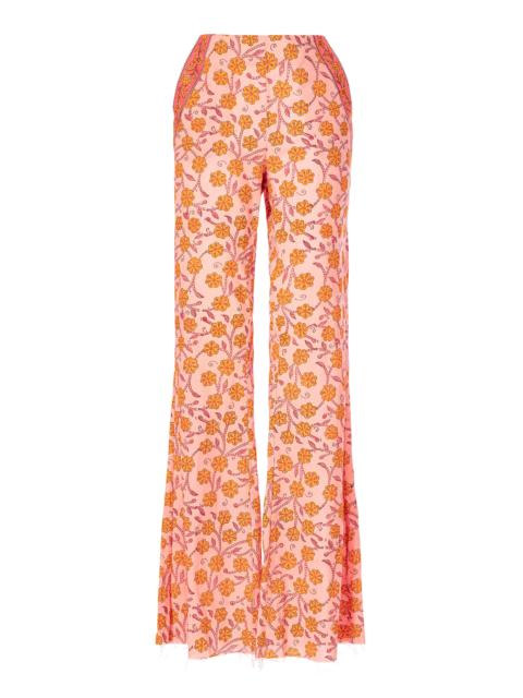 ALIX OF BOHEMIA Charlie Marigold Cotton Flared Pants floral