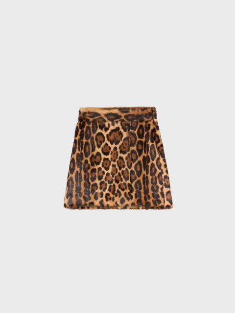 Blumarine ANIMALIER PRINT FUR MINI SKIRT