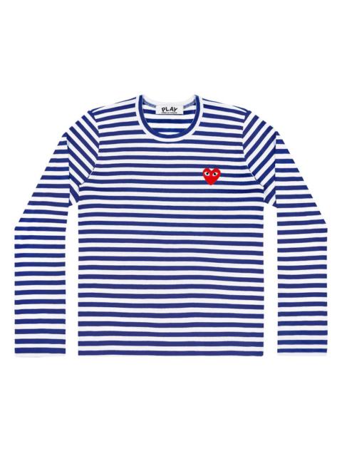 Comme des Garçons PLAY Long Sleeve Stripes With Red Emblem Tee Unisex
