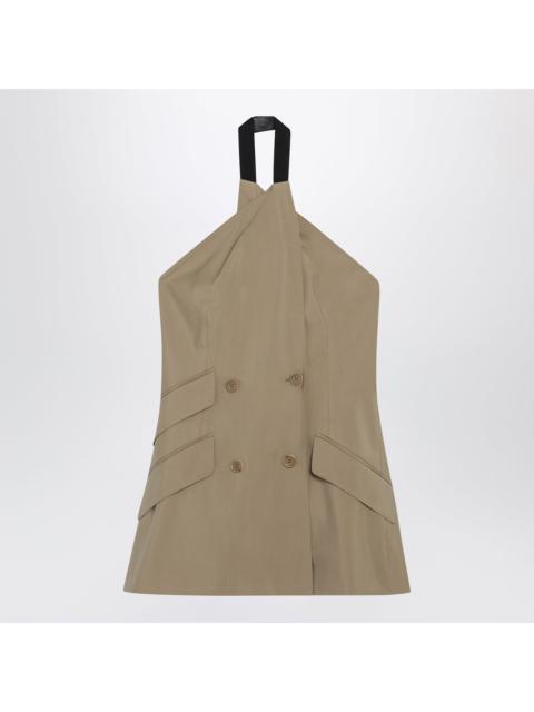 Max Mara Max Mara Sleeveless Jacket In Sand-Colored Wool And Silk Poplin Women