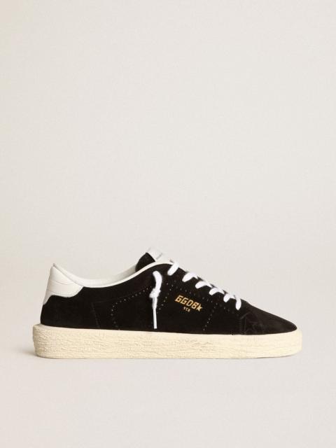 Golden Goose Women's Tennis in black suede with white leather heel tab