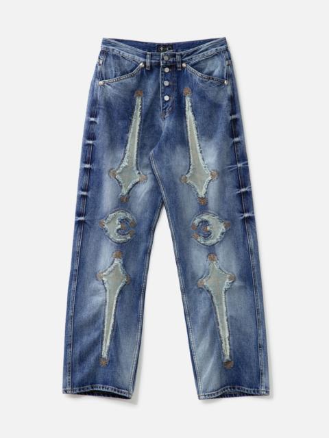 Thug Club TC BONE LEATHER DENIM PANTS