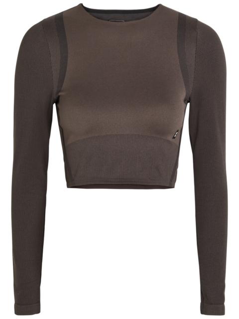 On ON Studio Ribbed-jacquard Stretch-knit Crop top