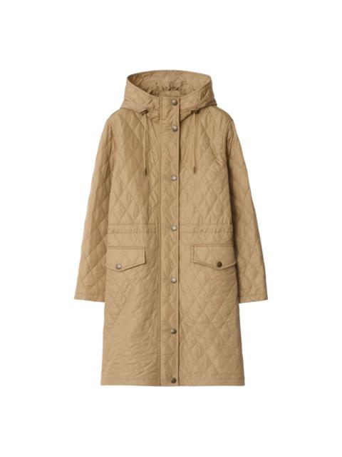 quilted hooded coat