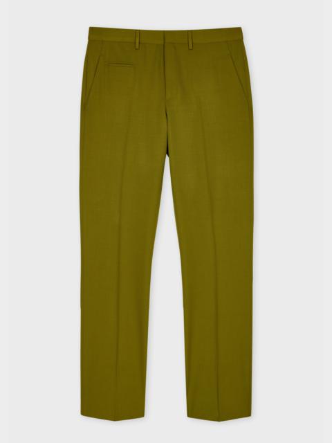 Slim Straight-Fit Chartreuse Wool Gabardine Trousers